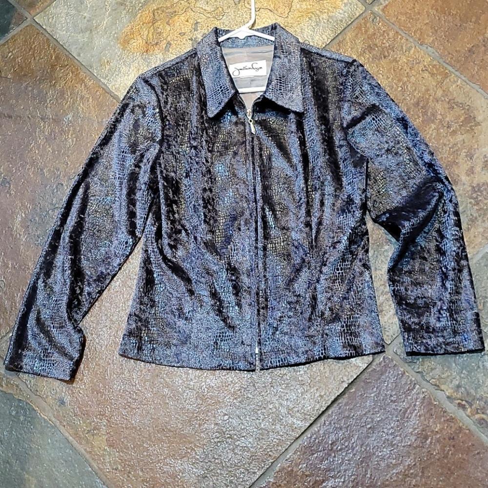 VTG Jonathan Logan textured jacket snakeskin look